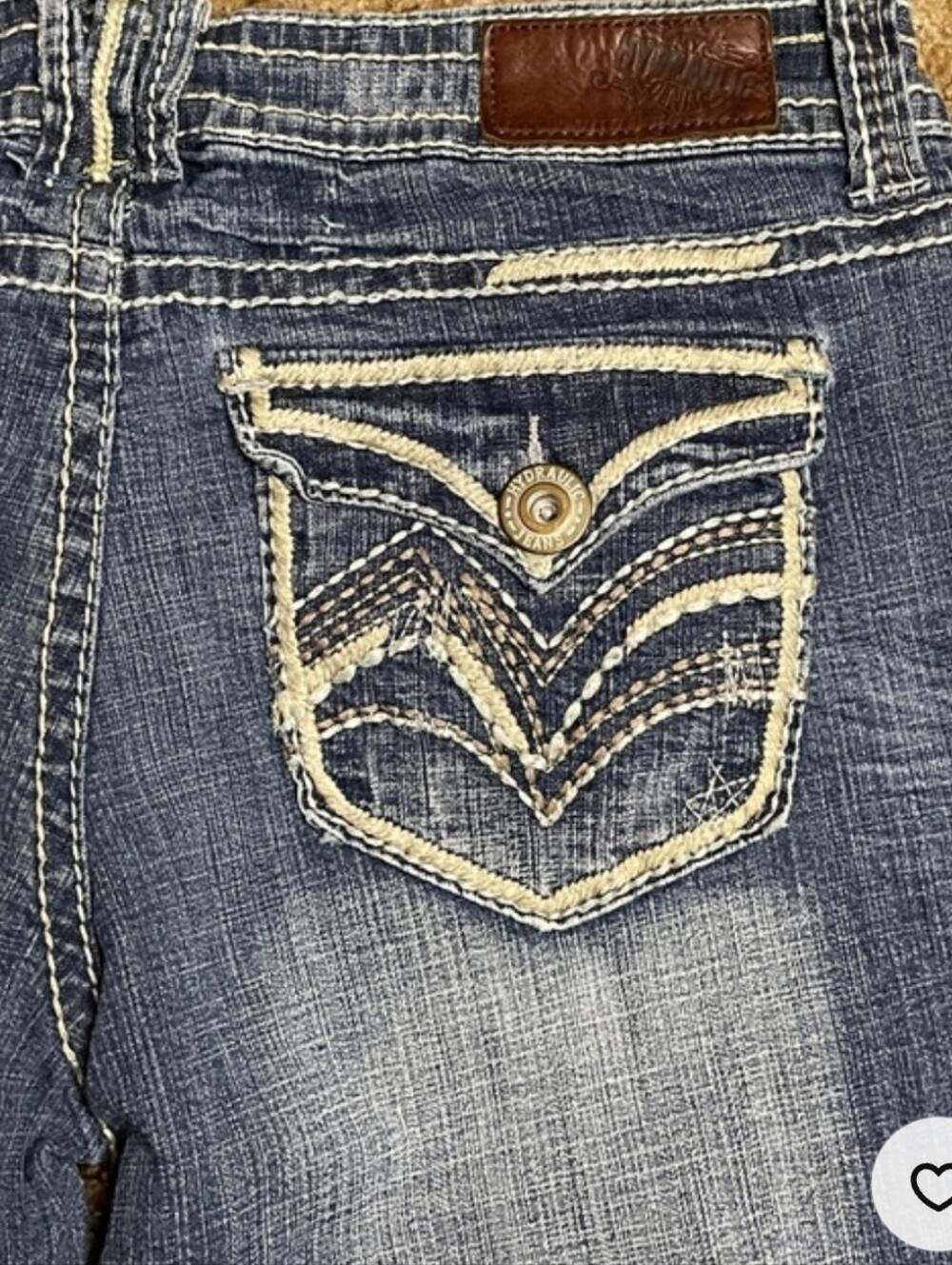 Hydraulic Women’s Distressed Blue Bootcut Jeans with Contrast Stitching
